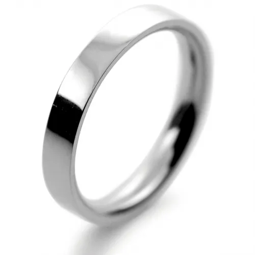 Flat Court Medium -  3mm Palladium Wedding Ring